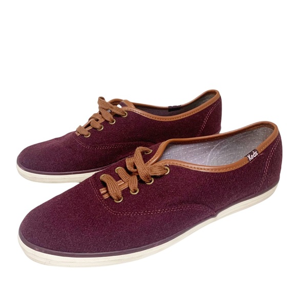 Keds Burgundy Seasonal Wool Blend Sneakers 8 - Picture 9 of 9